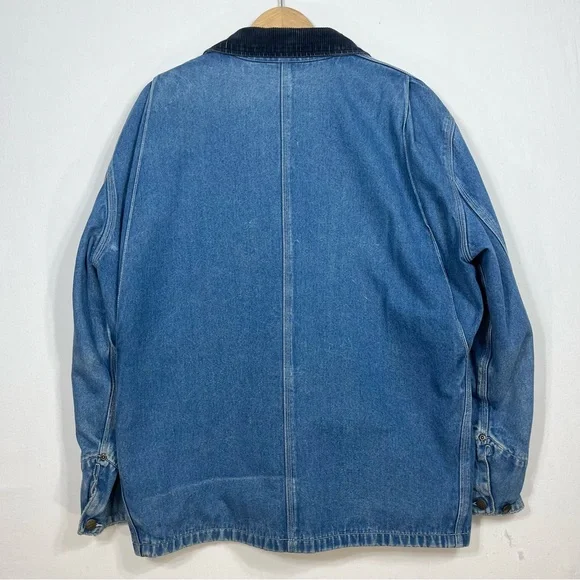 Walls Blue Denim Jacket with Dark Navy Corduroy Collar - Picture 7 of 9